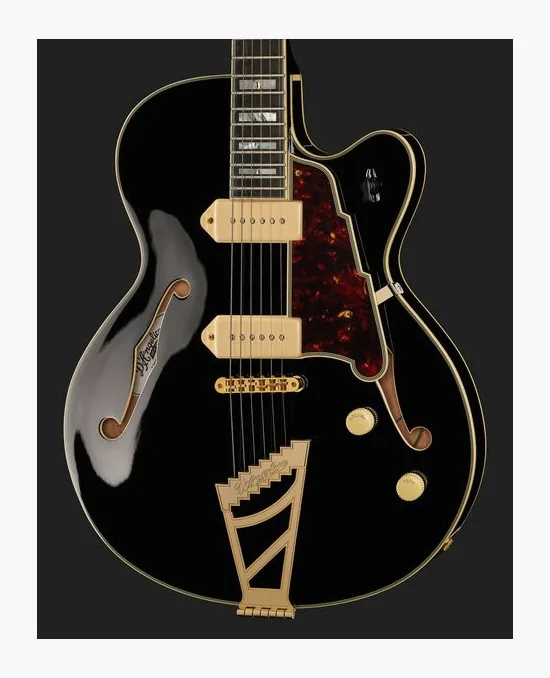 DAngelico Excel 59 Solid Black, selettore pickup e jack di uscita