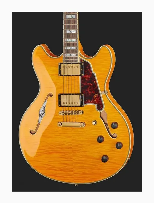 DAngelico Excel DC Vintage Natural, curve del body viste dall'alto
