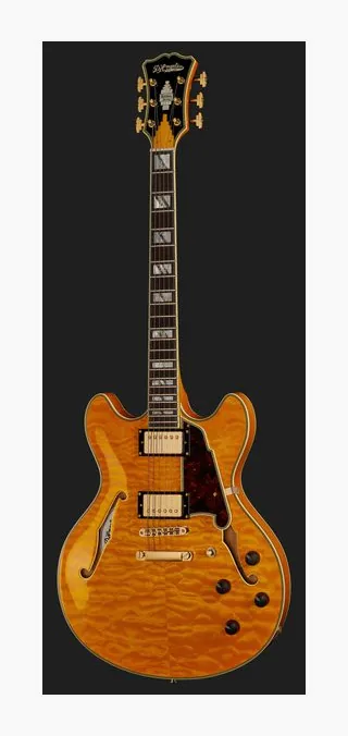 DAngelico Excel DC XT Vintage Nat Quilt, vista posteriore del corpo