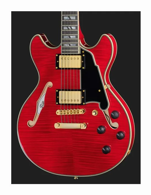 DAngelico Excel Mini DC Trans Cherry 25, curve del body viste dall'alto