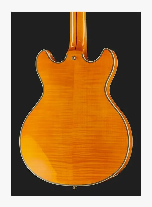 DAngelico Excel Mini DC Vintage Natural, curve del body viste dall'alto