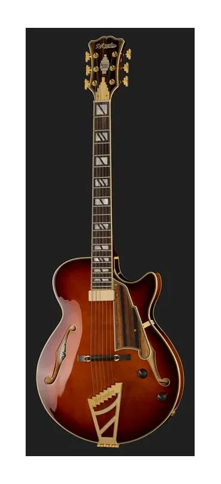 DAngelico Excel SS Soho Amaretto Burst, manico e tastiera visti di lato