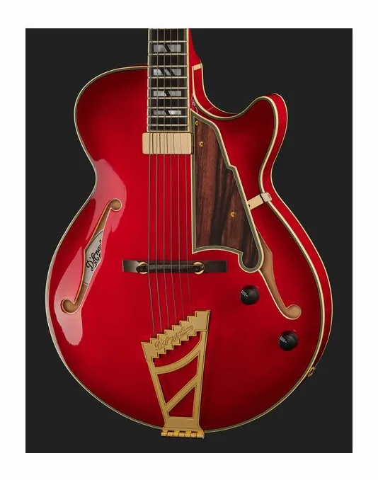 DAngelico Excel SS Soho Dark Cherry Burs, pickup e manopole dei controlli