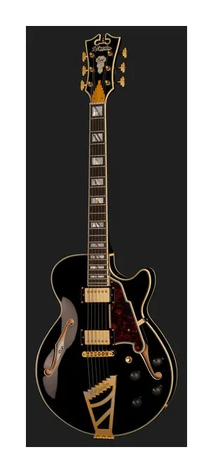 DAngelico Excel SS Solid Black, curve del body viste dall'alto