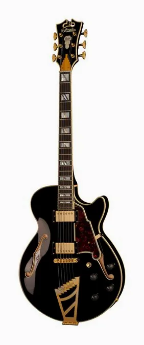 DAngelico Excel SS Solid Black visto di fronte
