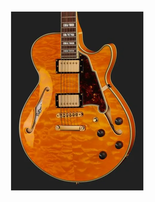 DAngelico Excel SS XT Vintage Nat Quilt, pickup e manopole dei controlli