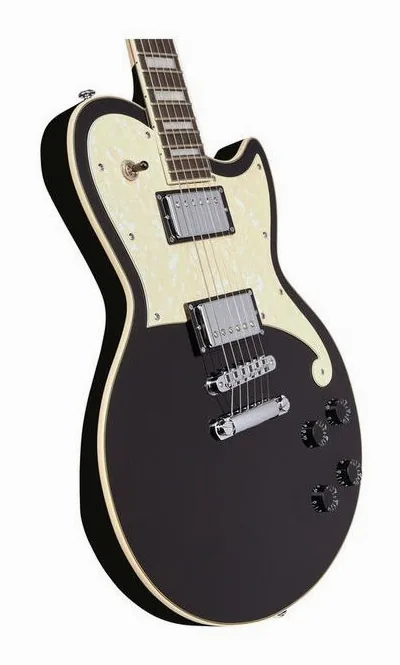 DAngelico Premier Atlantic Black Flake, curve del body viste dall'alto
