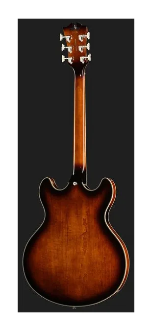 DAngelico Premier DC Brown Burst, profilo laterale del corpo
