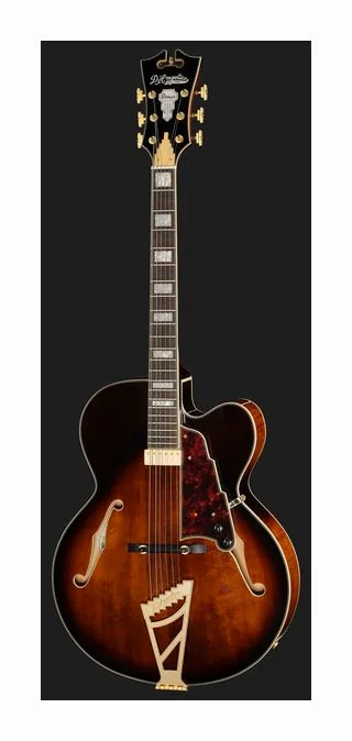 DAngelico Premier EXL1 Brown Burst, selettore pickup e jack di uscita
