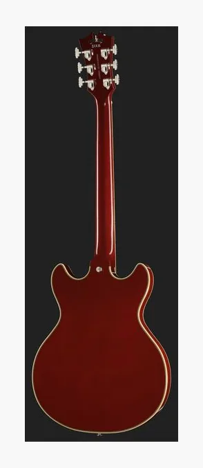 DAngelico Premier Mini DC Burnt Red, curve del body viste dall'alto