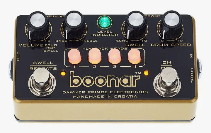 Dawner Prince Boonar Echo-Delay, led e interruttore a pedale