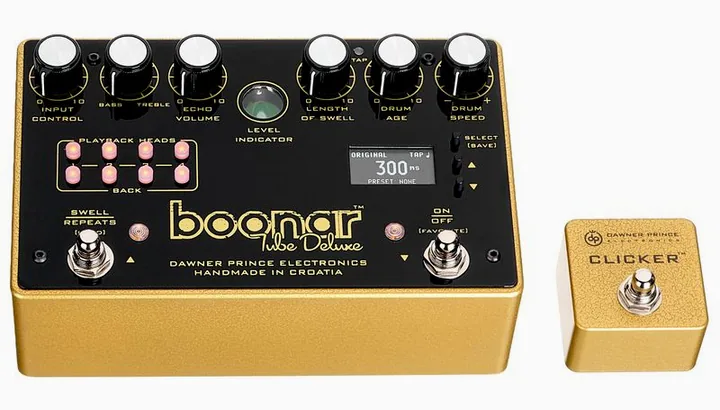 Dawner Prince Boonar Tube Deluxe Echo, manopole viste dall'alto