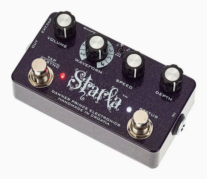 Dawner Prince Starla Tap Tempo Tremolo, connettori sul retro dell'unita