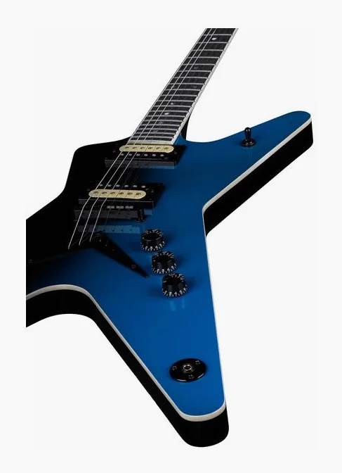 Dean Guitars ML 79 Black Blue Fade, manico e tastiera visti di lato