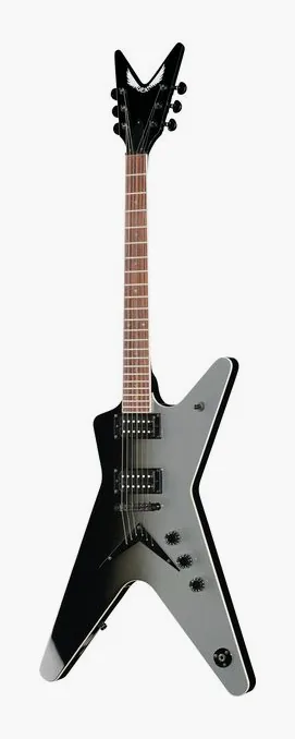 Dean Guitars ML 79 Gray Black Fade inquadrato di fronte su sfondo neutro