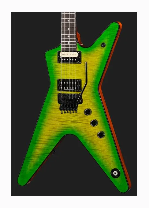 Dean Guitars USA ML Floyd Flame Top Slime, profilo laterale del corpo
