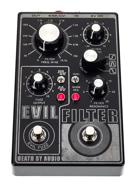 Death by Audio Evil Filter - Fuzz Filter, manopole viste dall'alto