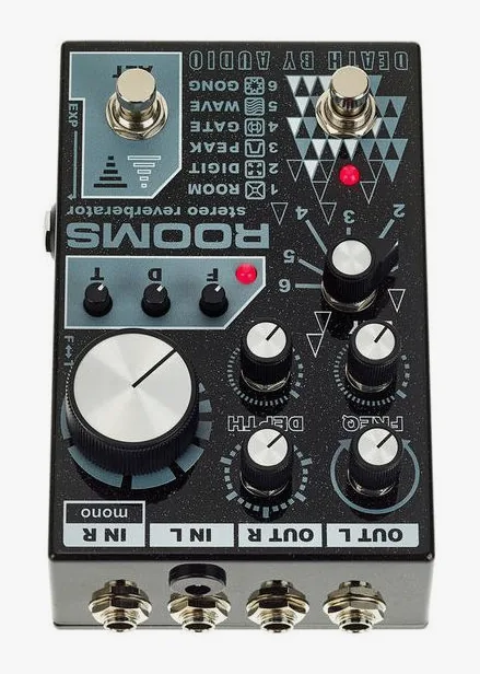 Death by Audio Rooms Stereo Reverberator, connettori sul retro dell'unita