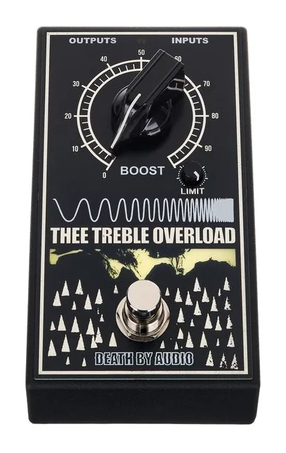 Death by Audio Thee Treble Overload Booster, ingressi e uscite laterali
