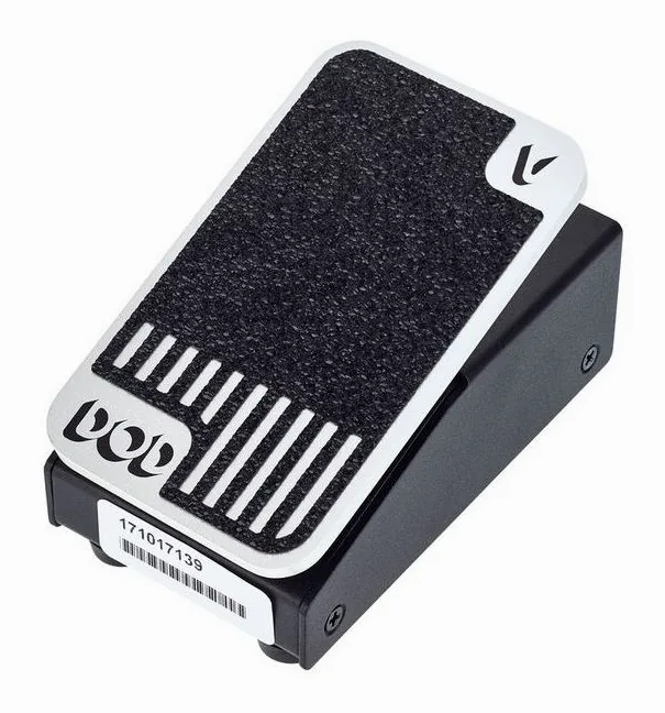 Digitech DOD Mini Volume Pedal inquadrato di fronte su sfondo neutro