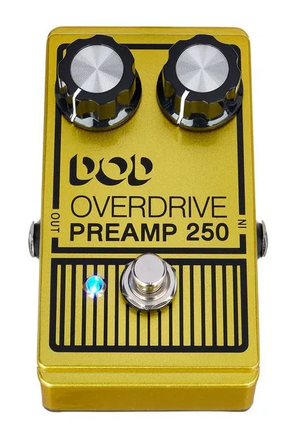 Digitech DOD Overdrive Preamp 250, ingressi e uscite laterali