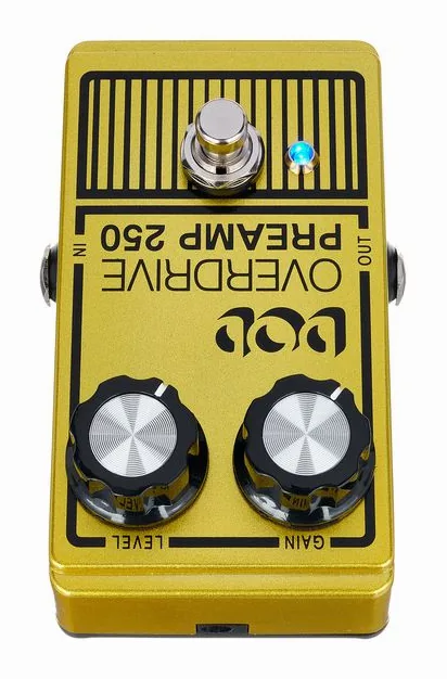 Digitech DOD Overdrive Preamp 250, manopole viste dall'alto