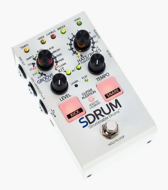 Digitech SDRUM Strummable Drums, ingressi e uscite laterali