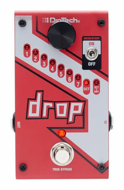 Digitech The Drop, footswitch in primo piano