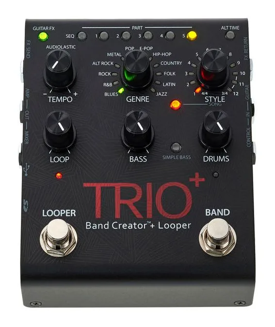 Digitech Trio+ Band Creator, manopole viste dall'alto