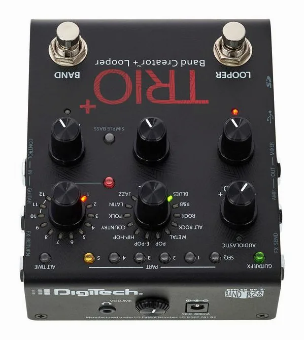 Digitech Trio+ Band Creator, led e interruttore a pedale