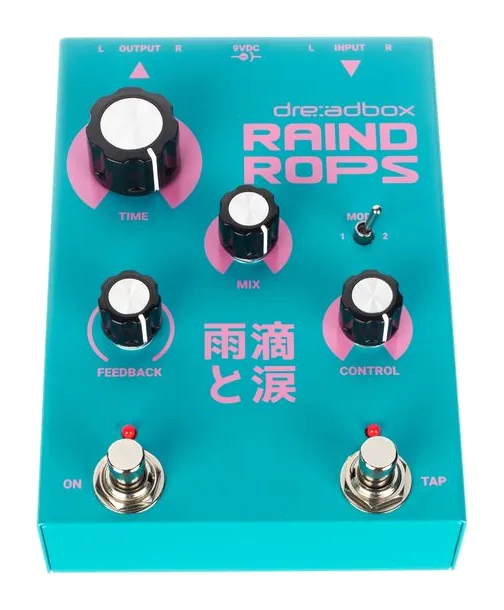 Dreadbox Raindrops Delay, Pitch, Reverb, ingressi e uscite laterali