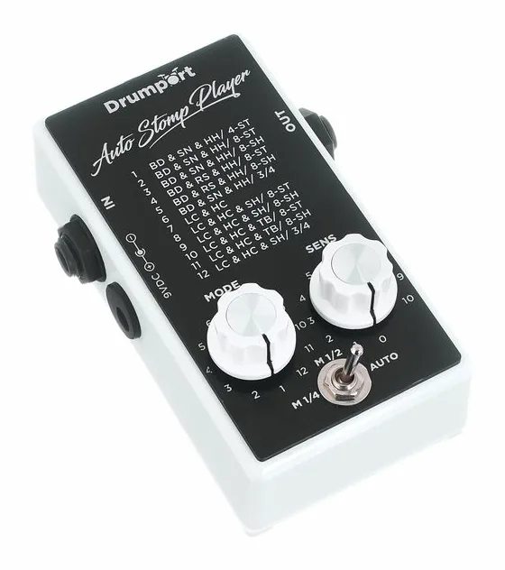 Drumport StompTech Auto Stomp Player MKII, manopole viste dall'alto