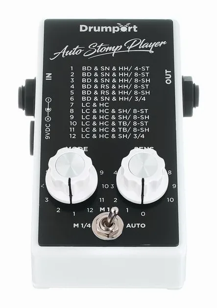 Drumport StompTech Auto Stomp Player MKII, ingressi e uscite laterali