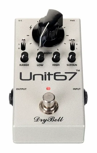 DryBell Unit67 Compressor, Boost & EQ, grafica del pannello superiore