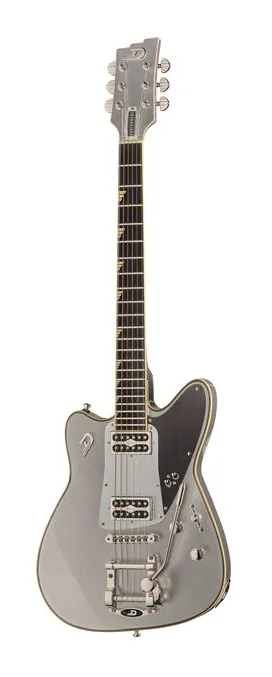 Duesenberg Falken Tremolo Silver in primo piano frontale