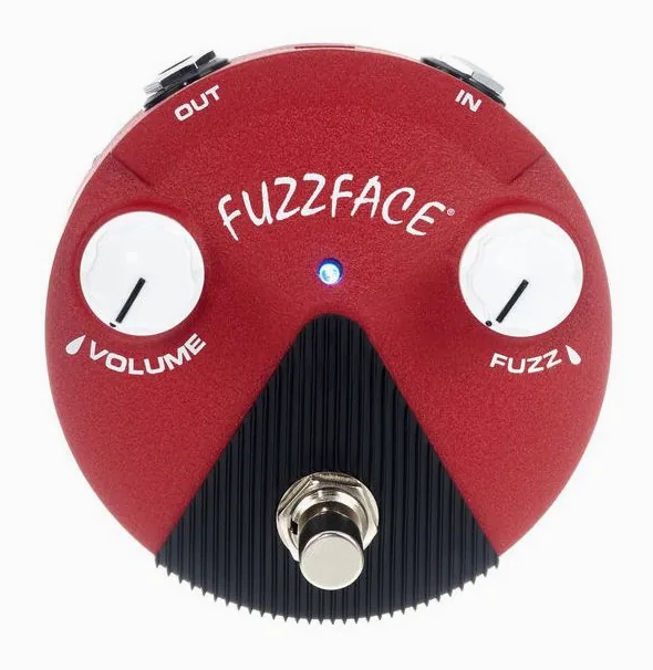 Dunlop Band of Gypsys Fuzz Face Mini, footswitch in primo piano