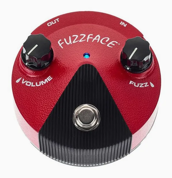 Dunlop Germanium Fuzz Face Mini Red, footswitch in primo piano