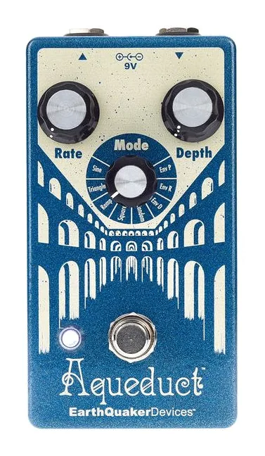 EarthQuaker Devices Aqueduct - Vibrato, connettori sul retro dell'unita