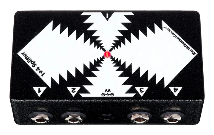 EarthQuaker Devices One to Four Splitter, manopole viste dall'alto