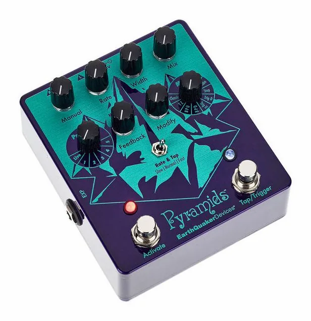 EarthQuaker Devices Pyramids Stereo Flanging, ingressi e uscite laterali