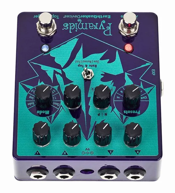 EarthQuaker Devices Pyramids Stereo Flanging, connettori sul retro dell'unita