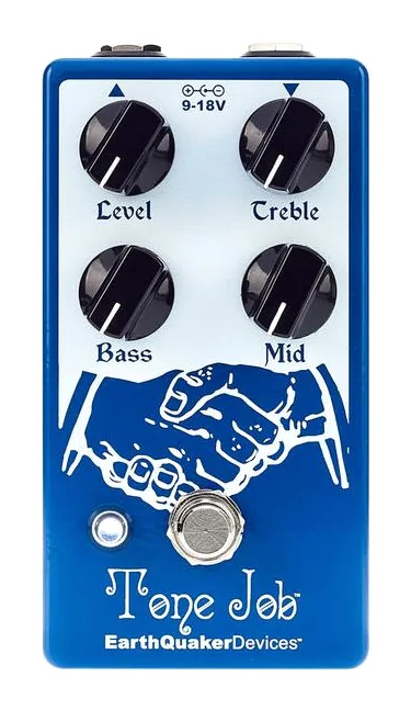 EarthQuaker Devices Tone Job V2 EQ & Booster, footswitch in primo piano