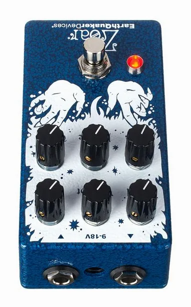EarthQuaker Devices Zoar Dynamic Audio Distortion, manopole viste dall'alto