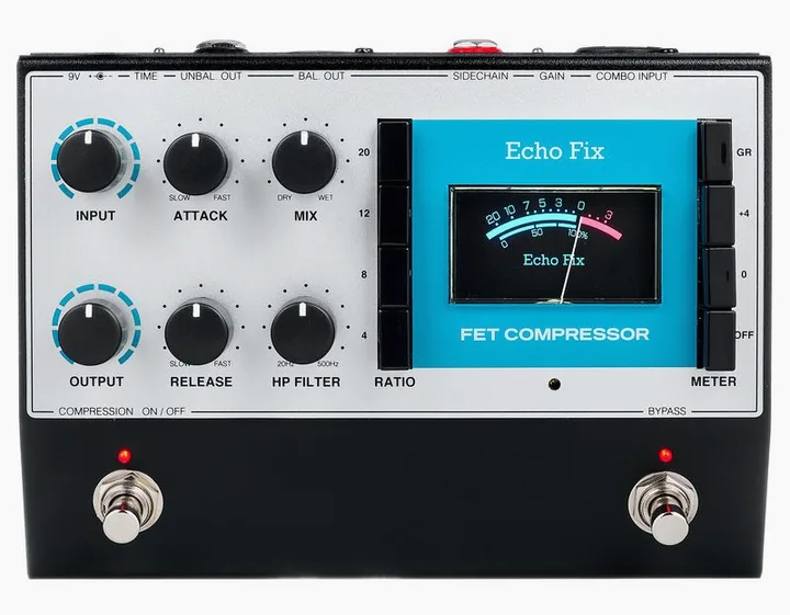 Echo Fix EF-P5 FET Compressor Pedal, connettori sul retro dell'unita