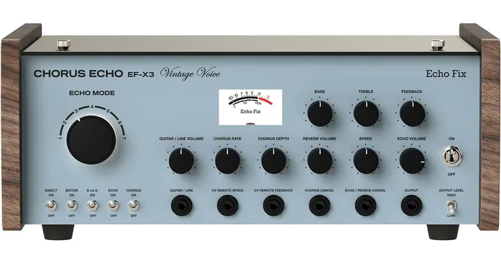 Echo Fix EF-X3 Vintage Voice Blue Desk, ingressi e uscite laterali