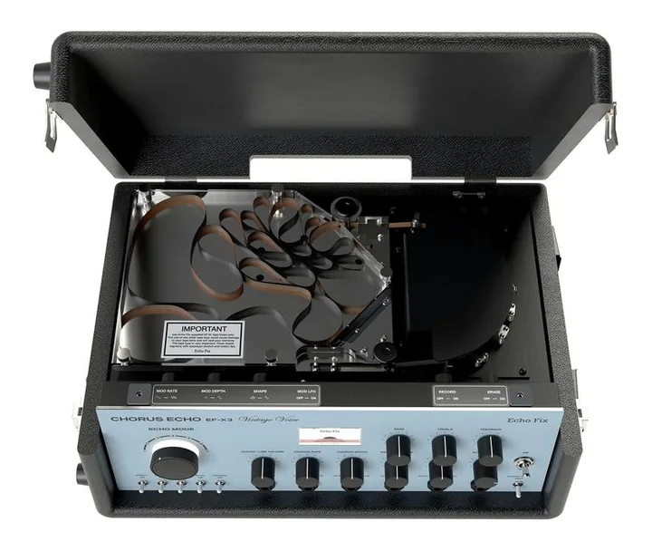 Echo Fix EF-X3 Vintage Voice Blue Tolex, grafica del pannello superiore