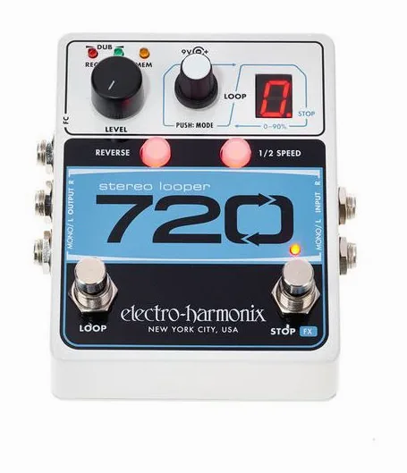 Electro Harmonix 720 Stereo Looper, manopole viste dall'alto