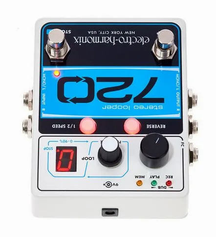 Electro Harmonix 720 Stereo Looper, led e interruttore a pedale