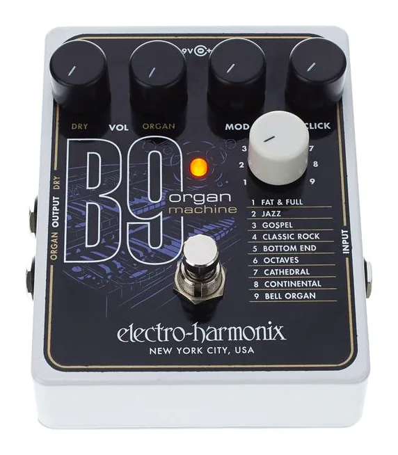 Electro Harmonix B9 Organ Machine, ingressi e uscite laterali