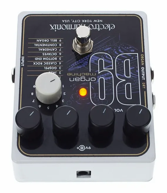 Electro Harmonix B9 Organ Machine, ingressi e uscite laterali